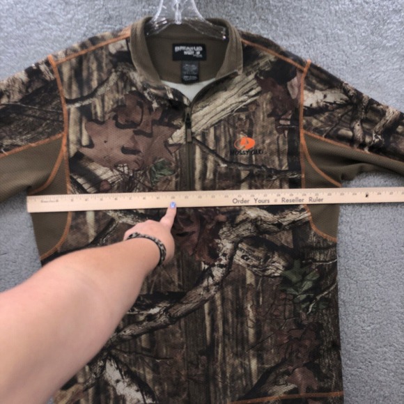 Mossy Oak Break-Up Infinity Mens Green Camo Outdoors Half Zip Jacket Shirt Large - Picture 11 of 16